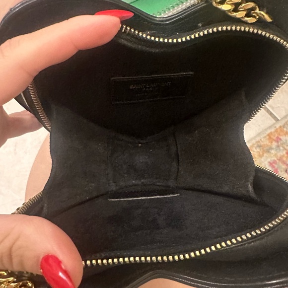 Saint Laurent YSL Heart Bag in Black with Gold Chain - Small Size - Picture 5 of 11